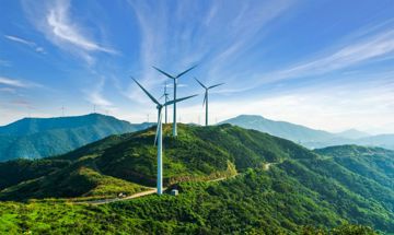 Wind Turbines On A Hill (1)