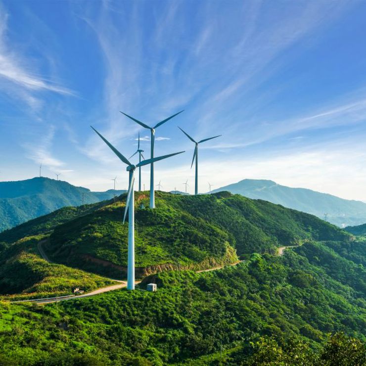Wind Turbines On A Hill