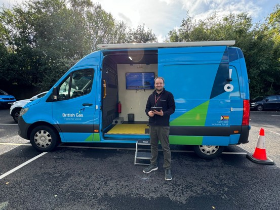 The British Gas wellbeing on wheels van