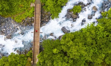 Walking Over River Aerial Shot 2500X1600 2
